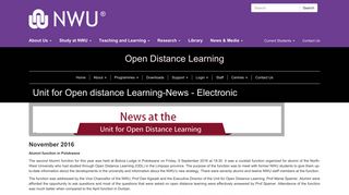 
                            5. Unit for Open distance Learning-News - Distance | NWU
