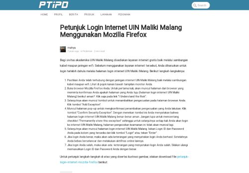 
                            6. UNIT PTIPD – Petunjuk Login Internet UIN Maliki Malang ...