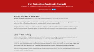 
                            10. Unit Testing Best Practices in AngularJS - Andy Shora
