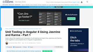 
                            3. Unit Testing in Angular 4 Using Jasmine and Karma - Part 1 - DZone ...