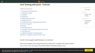 
                            6. Unit Testing with JUnit - Tutorial - Vogella