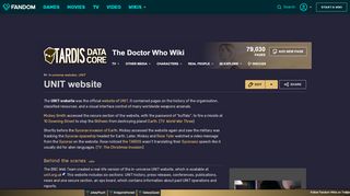 
                            1. UNIT website | Tardis | FANDOM powered by Wikia