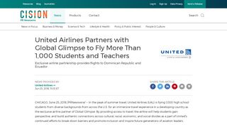 
                            12. United Airlines Partners with Global Glimpse to Fly More Than 1,000 ...