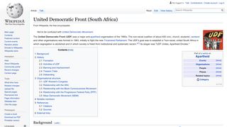 
                            8. United Democratic Front (South Africa) - Wikipedia