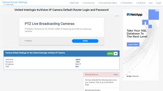 
                            11. United Interlogix truVision IP Camera Default Router Login and ...