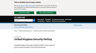 
                            6. United Kingdom Security Vetting - GOV.UK