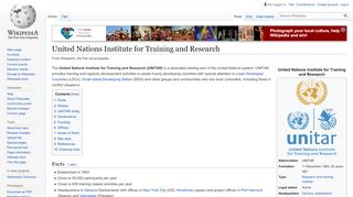 
                            11. United Nations Institute for Training and Research - Wikipedia