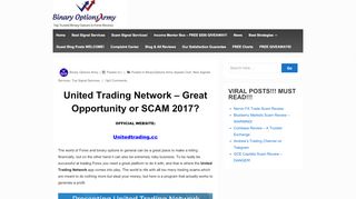 
                            1. United Trading Network – Great Opportunity or SCAM 2017?