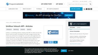 
                            12. Unitfour Intouch API Articles | ProgrammableWeb