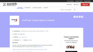 
                            8. UniTrak Corporation Limited | ZoomInfo.com