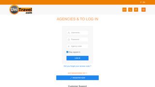 
                            2. UniTravel - Agency Log In