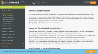 
                            2. Unity Authentication - GameSparks Learn