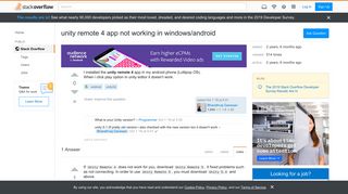 
                            8. unity remote 4 app not working in windows/android - Stack Overflow