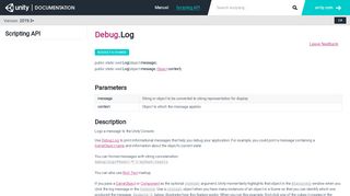 
                            4. Unity - Scripting API: Debug.Log