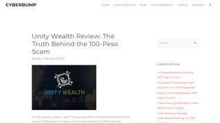 
                            3. Unity Wealth Review: The Truth Behind the 100-Peso Scam