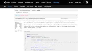 
                            1. Unity Webrequest Cookie Header not being properly set - Unity Forum