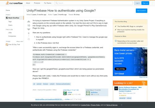 
                            8. Unity/Firebase How to authenticate using Google? - Stack Overflow