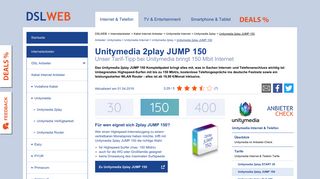 
                            9. Unitymedia 2play JUMP 150 - mit 150 Mbit/s komfortabel ins Internet