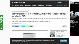 
                            8. Unitymedia Connect Box im Test mit 400 Mbit/s - Onlinekosten