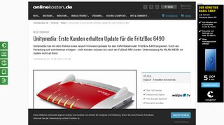 
                            8. Unitymedia: Erste Kunden erhalten Update für die Fritz!Box 6490