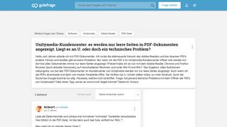 
                            12. Unitymedia-Kundencenter: es werden nur leere Seiten in PDF ...