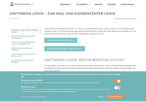 
                            10. Unitymedia Login ▷ Zum Mail und Kundencenter Login