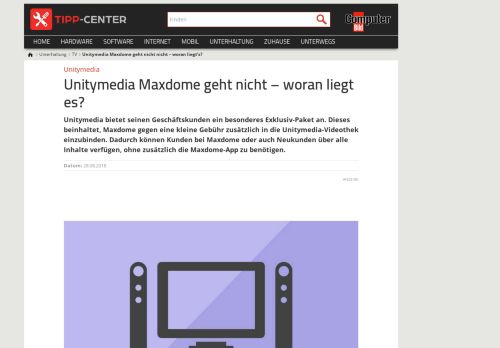 
                            10. Unitymedia Maxdome geht nicht nicht – woran liegt's? | TippCenter