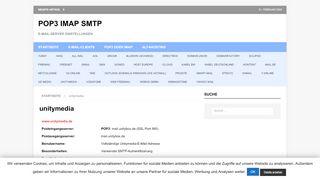 
                            12. unitymedia - POP3 IMAP SMTP