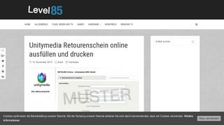 
                            7. Unitymedia Retourenschein online ausfüllen und ... - Level85.de