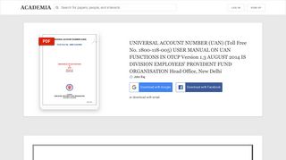 
                            8. UNIVERSAL ACCOUNT NUMBER (UAN) (Toll Free No. 1800-118 ...
