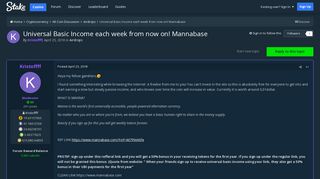 
                            12. Universal Basic Income each week from now on! Mannabase - Airdrops ...