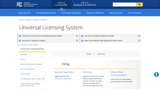 
                            2. Universal Licensing System | Federal Communications Commission