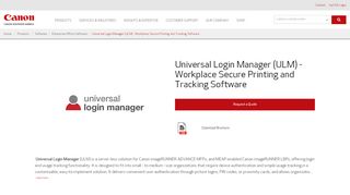 
                            5. Universal Login Manager (ULM) - Canon Solutions America