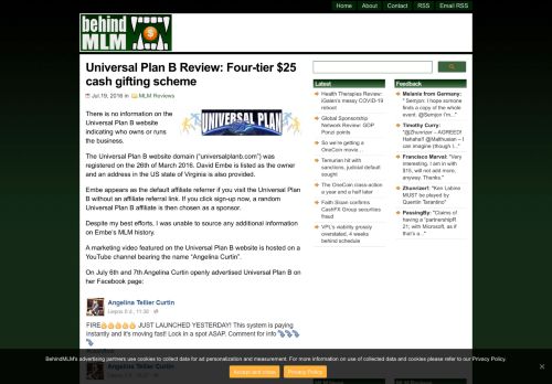 
                            2. Universal Plan B Review: Four-tier $25 cash gifting scheme