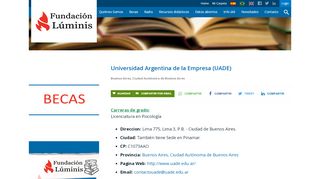 
                            13. Universidad Argentina de la Empresa (UADE) - Fundación Luminis