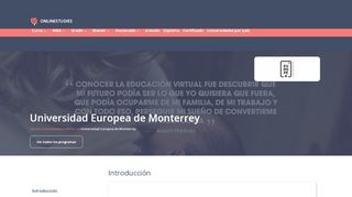 
                            10. Universidad Europea de Monterrey en Monterrey, México - Cursos