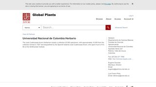 
                            12. Universidad Nacional de Colombia Herbario, Global Plants on JSTOR