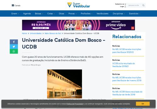
                            10. Universidade Católica Dom Bosco - UCDB - Super Vestibular