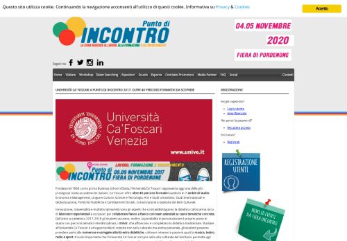 
                            7. Università Ca' Foscari a Punto di Incontro 2017: oltre 40 percorsi ...