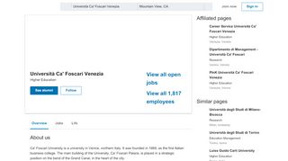 
                            5. Università Ca'​ Foscari Venezia | LinkedIn