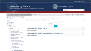 
                            9. Università degli studi di Cagliari: CdS Beni culturali - Moodle - UniCa