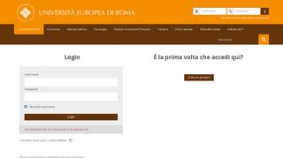 
                            10. Università Europea di Roma: Login al sito