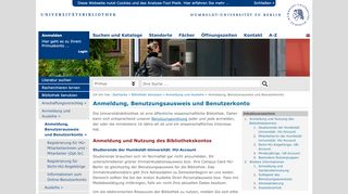 
                            7. Universitaetsbibliothek der HU Berlin - Anmeldung, Benutzerausweis ...