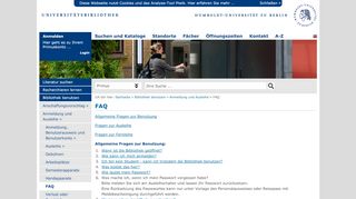 
                            12. Universitaetsbibliothek der HU Berlin - FAQ