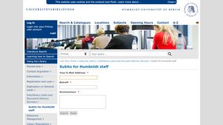 
                            9. Universitaetsbibliothek der HU Berlin - Subito for Humboldt staff