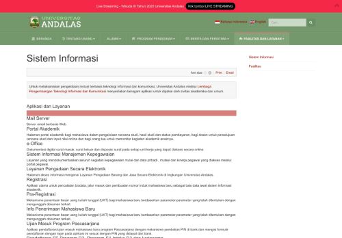 
                            3. Universitas Andalas - Sistem Informasi
