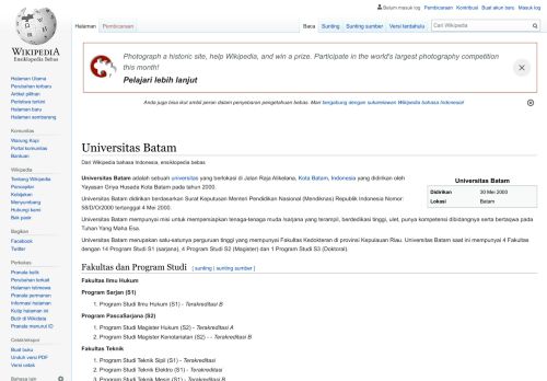 
                            8. Universitas Batam - Wikipedia bahasa Indonesia ... - id Wikipedia