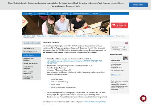 
                            5. Universität Düsseldorf: Registrierung SciFinder Scholar