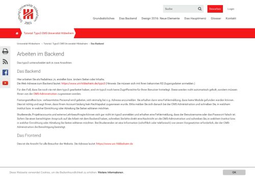 
                            13. Universität Hildesheim | Tutorial: Typo3 CMS Universität Hildesheim ...