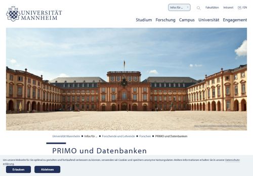 
                            2. Universität Mannheim: PRIMO und Datenbanken